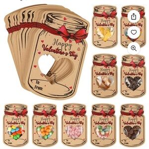 72 Valentine's Day Mason Jar Favor Cards